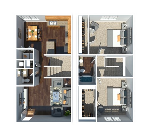 Floor plan for 2 beds, 1.5 baths, 1380 sqft